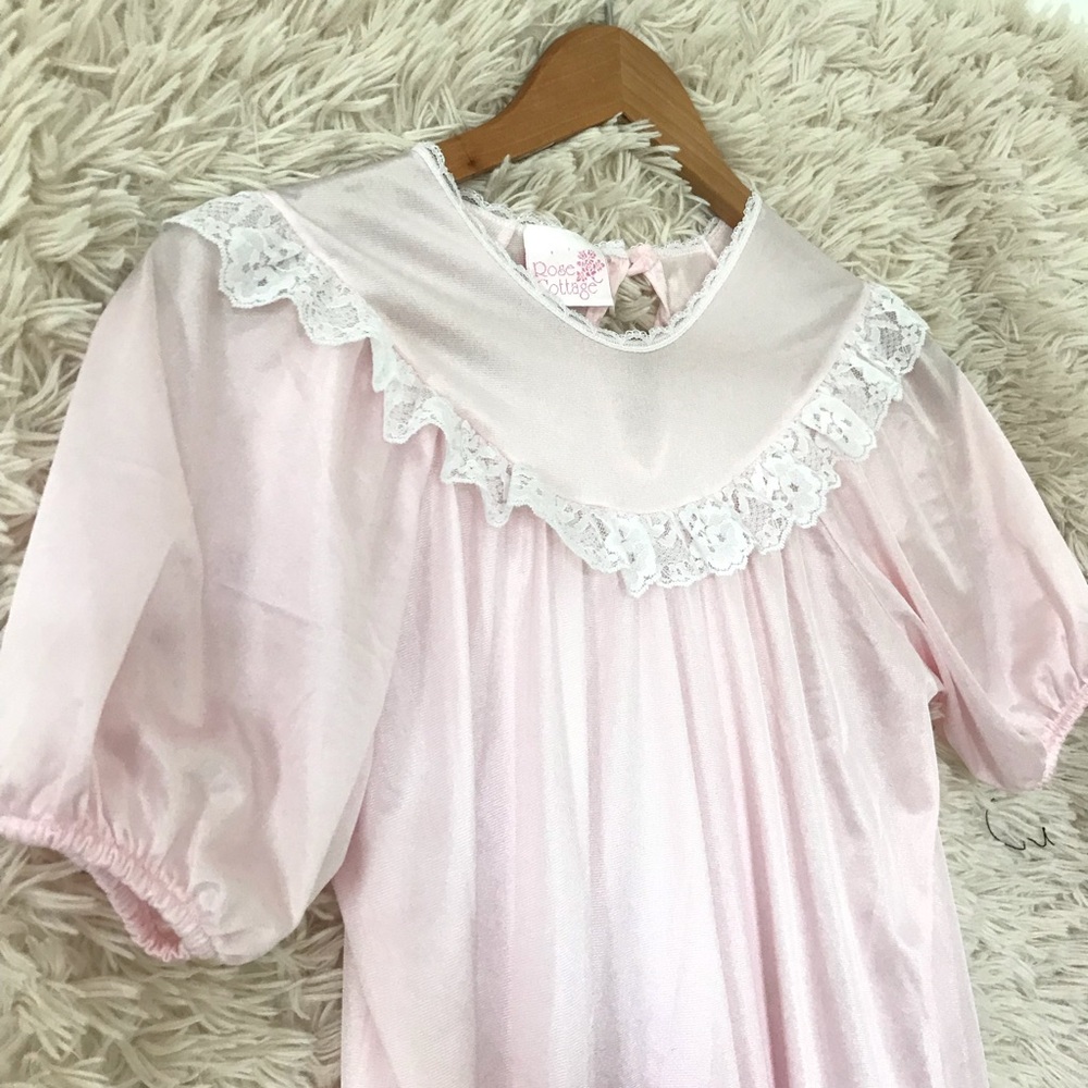Precious baby pink night gown with lace detailing